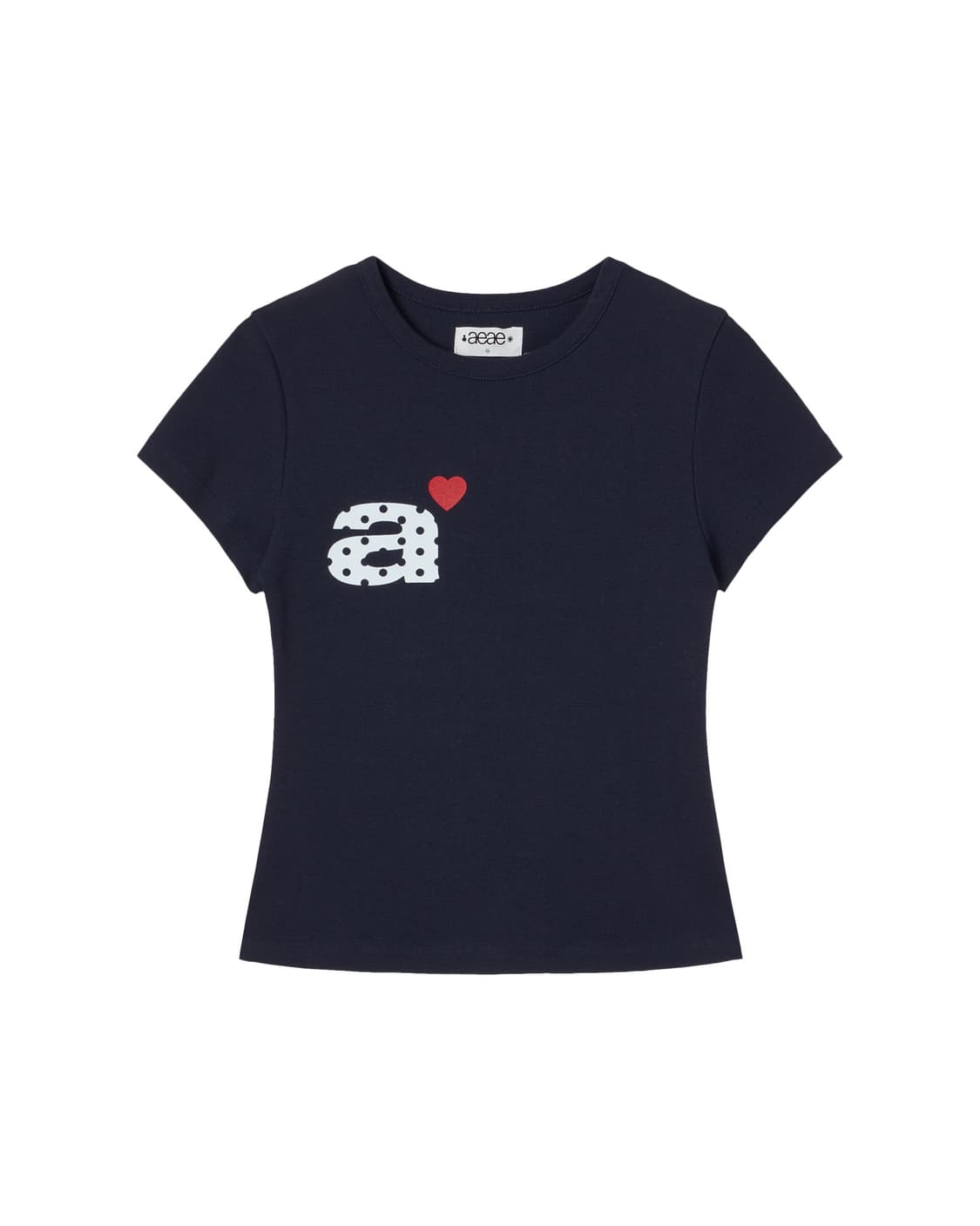 Aeae DOT SMALL LETTER TEE navy 도트 반팔티 상품이미지1