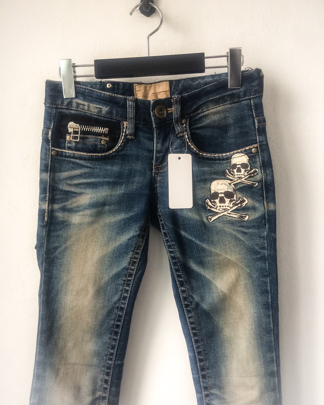 Skull patch point denim pants 상품이미지1