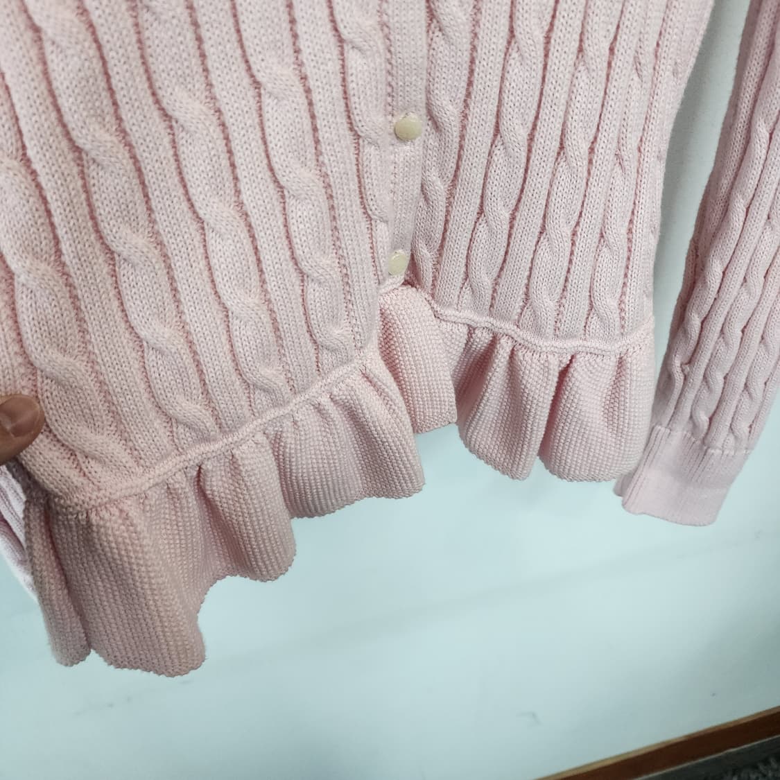 폴로 랄프로렌 아동 핑크 케이블 니트 가디건 상품이미지8