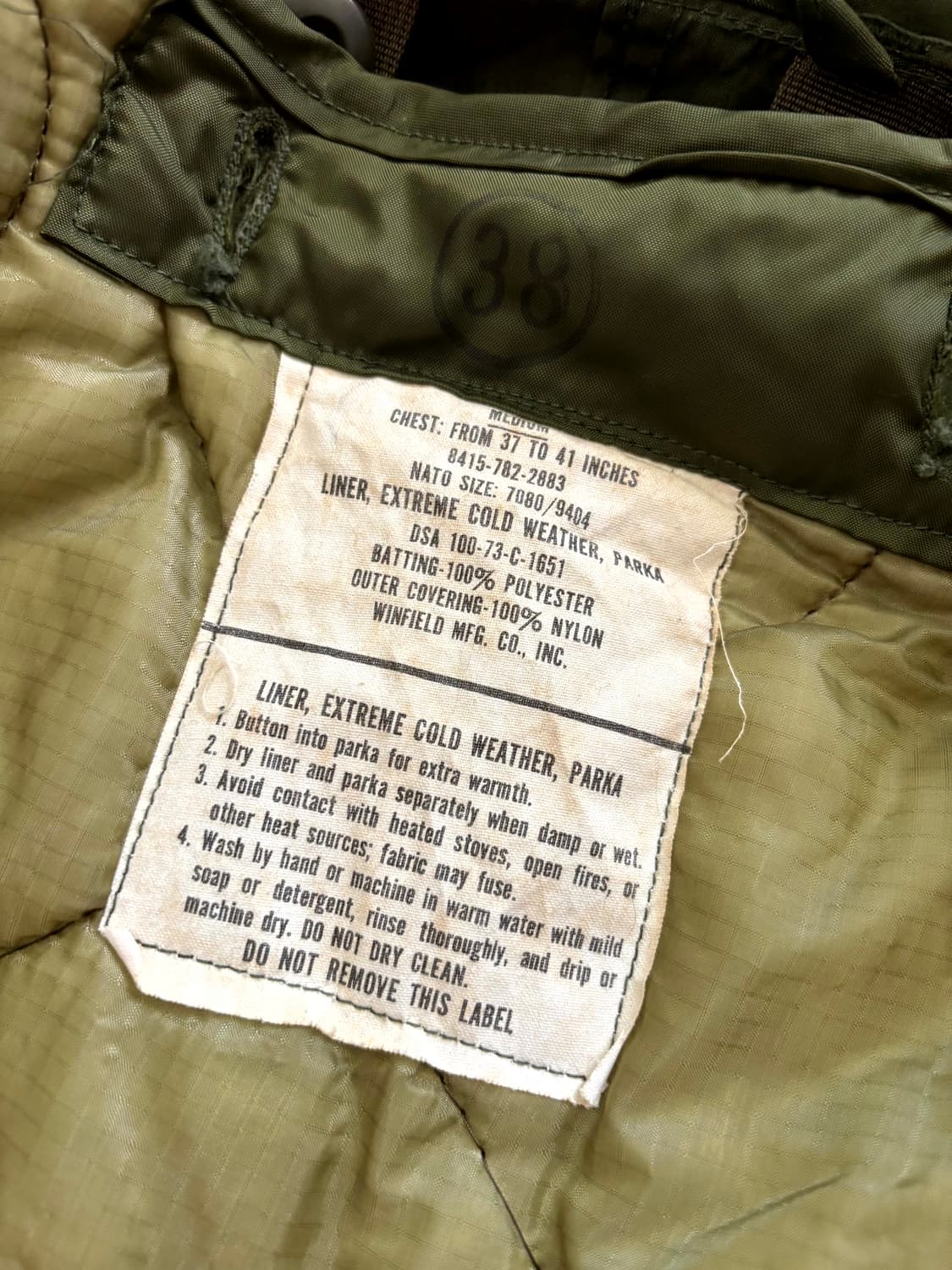 70's 미군 M-65 피쉬테일 파카 M-R 풀세트 상품이미지7
