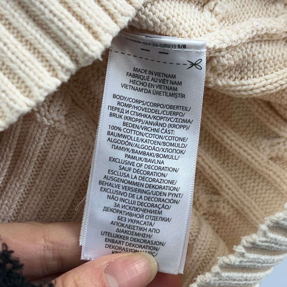 Polo 폴로 네이비포니 아이보리 케이블 브이넥 니트 상품이미지6