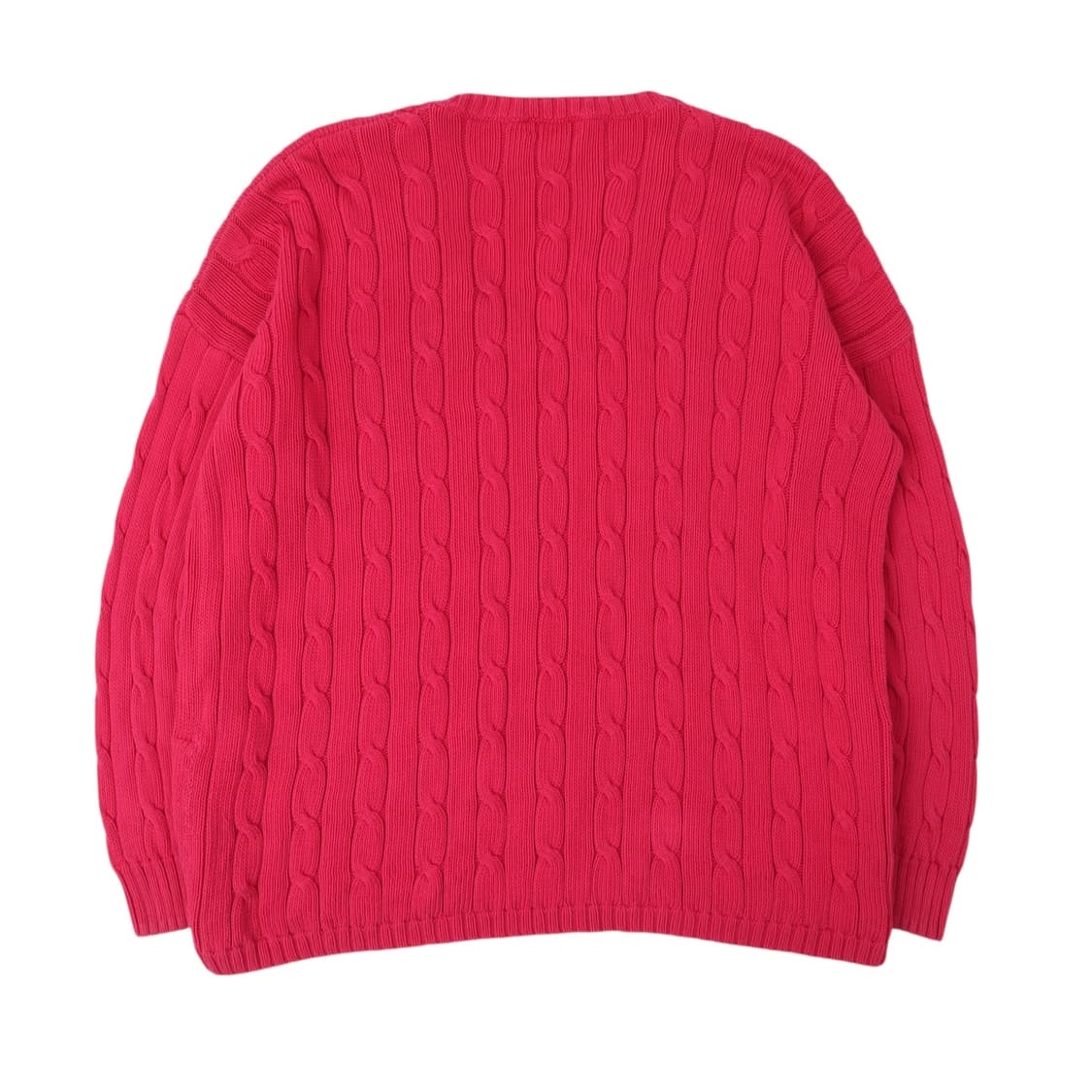 폴로 랄프로렌 핑크 케이블 오버핏 브이넥 니트 상품이미지5