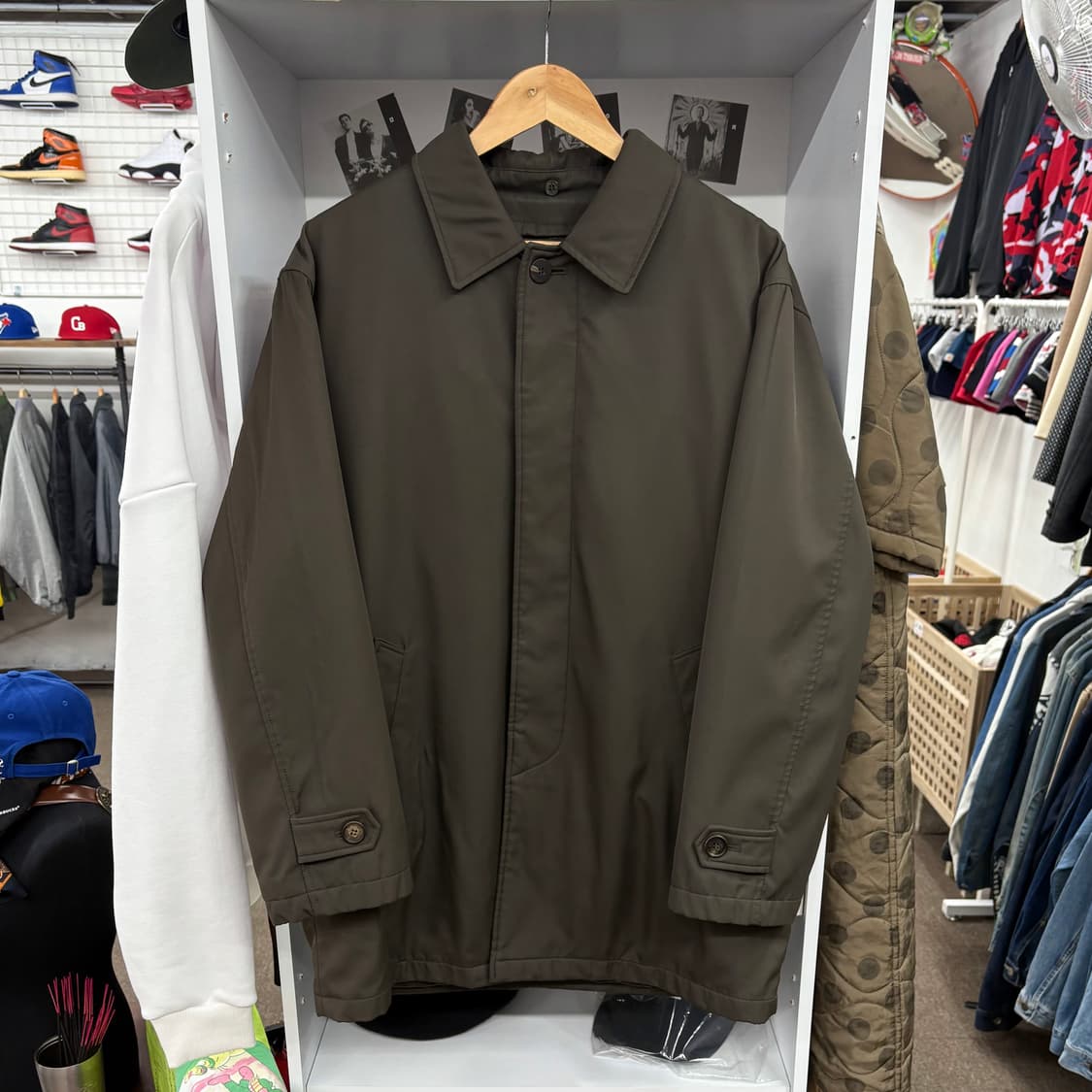 (L) 입생로랑 로고 자수 싱글 발마칸 코트 상품이미지1