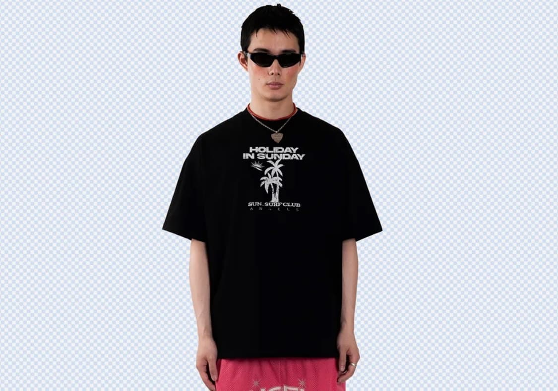 SUN SURF CLUB TEE BLACK 상품이미지5