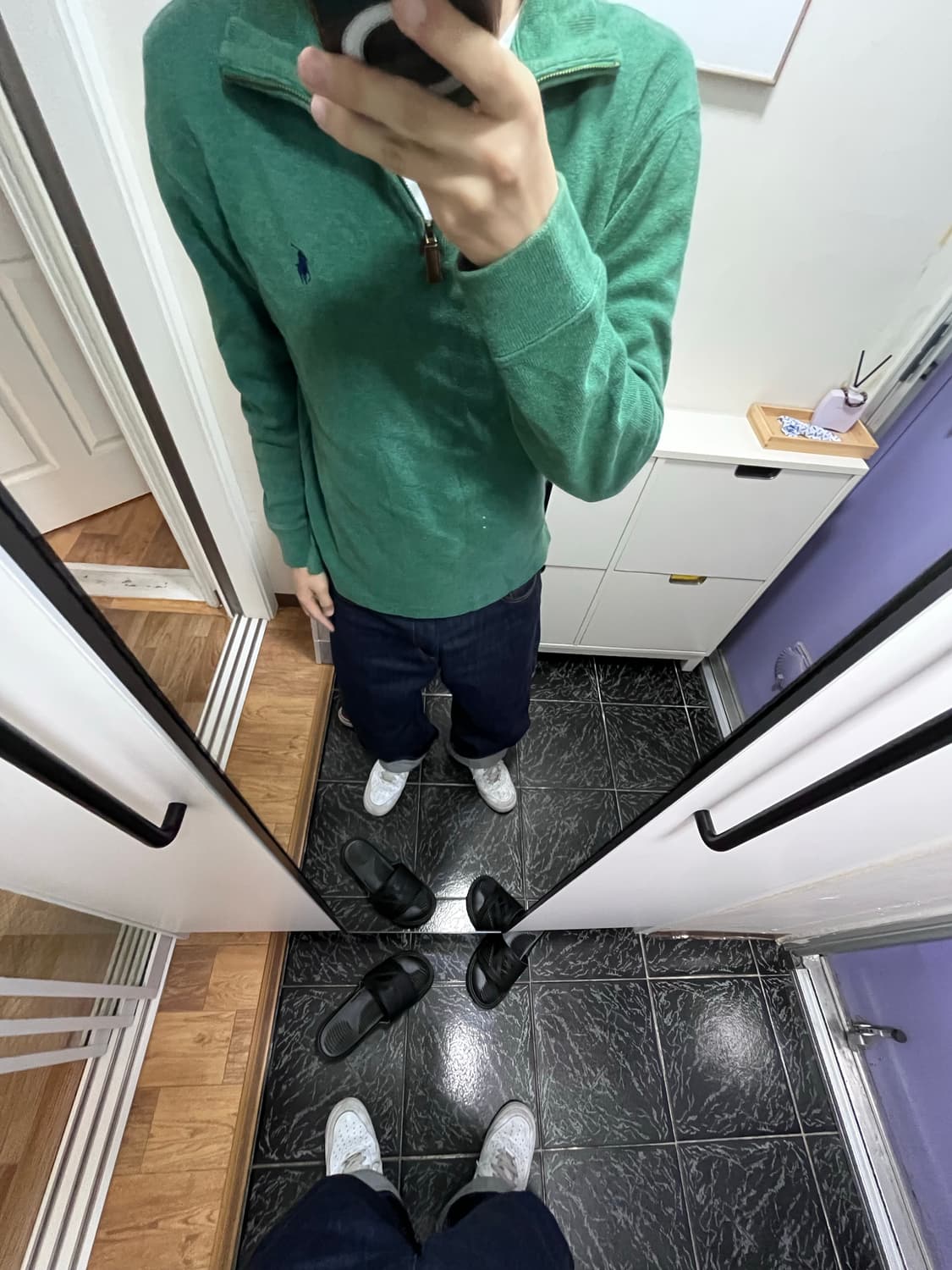 폴로 하프집업 틸 그린 상품이미지8