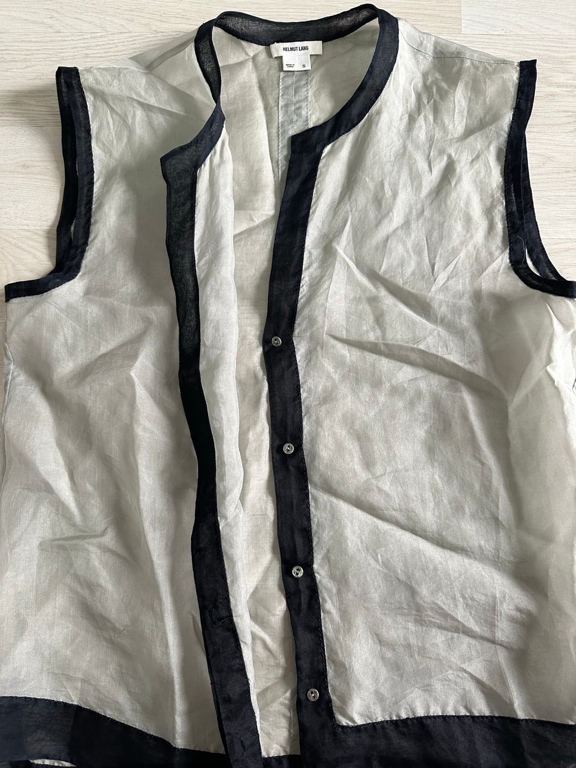 헬무트랭 (helmut lang) 시스루 슬리브리스 탑 상품이미지3