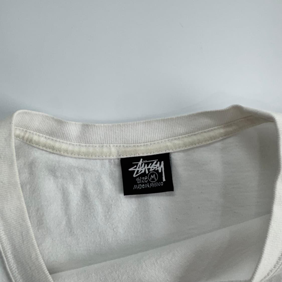 Stussy 스투시 백 블랙 로고 화이트 반팔 상품이미지5