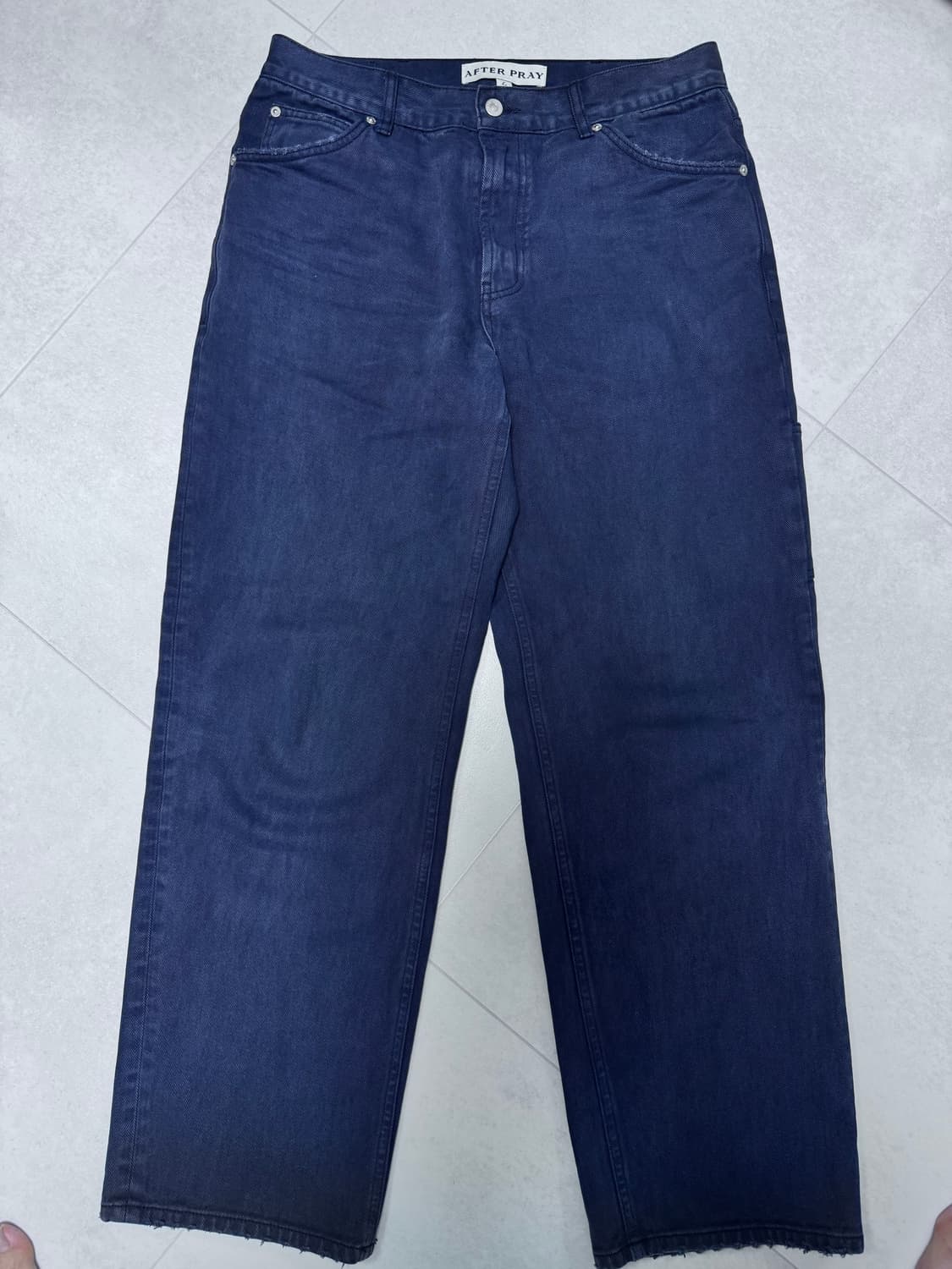 (중고/L) 애프터프레이 더스티드 레귤러 데님 진스 네이비L 상품이미지3