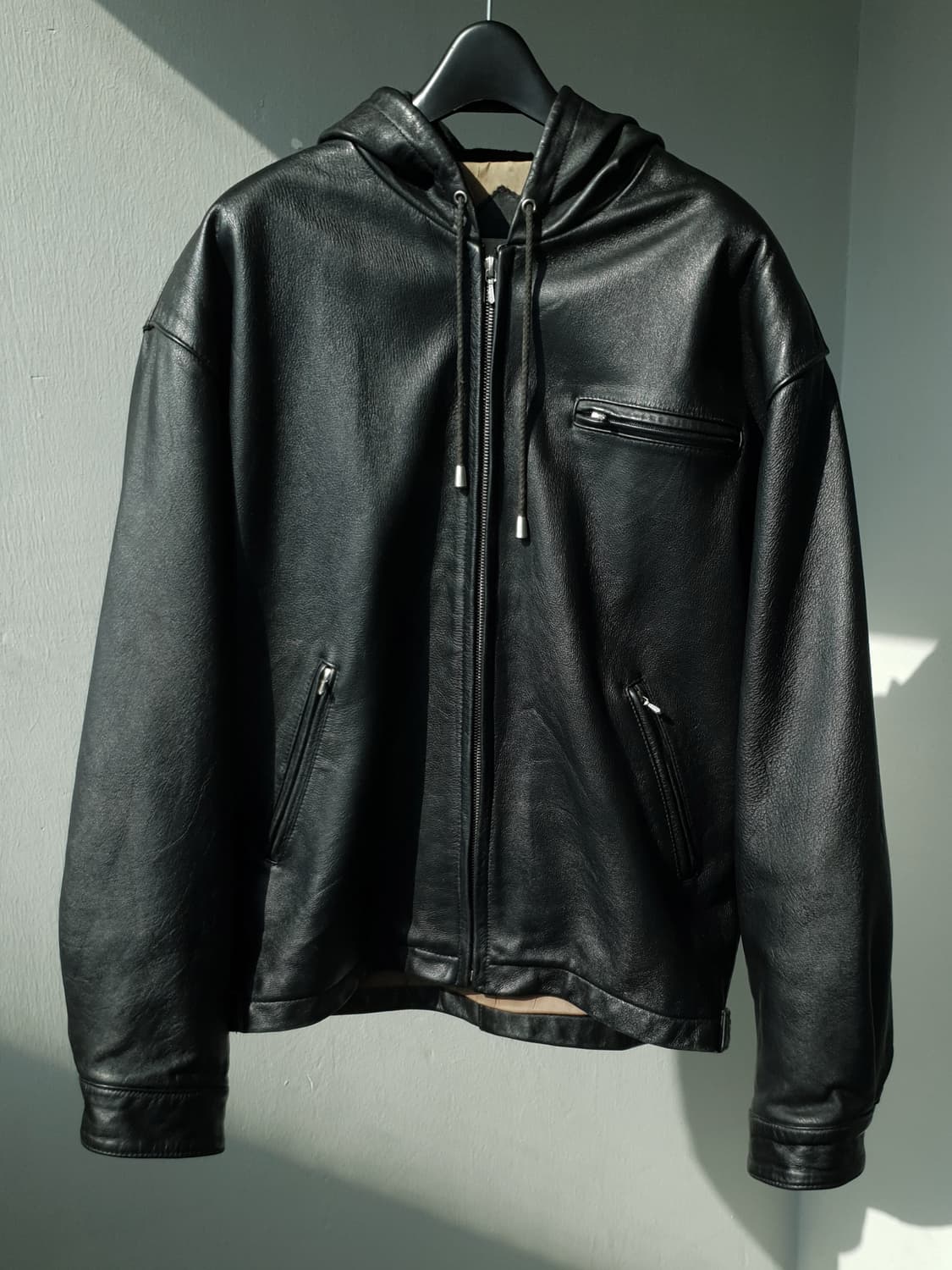 HF&M leather hooded parka 상품이미지2