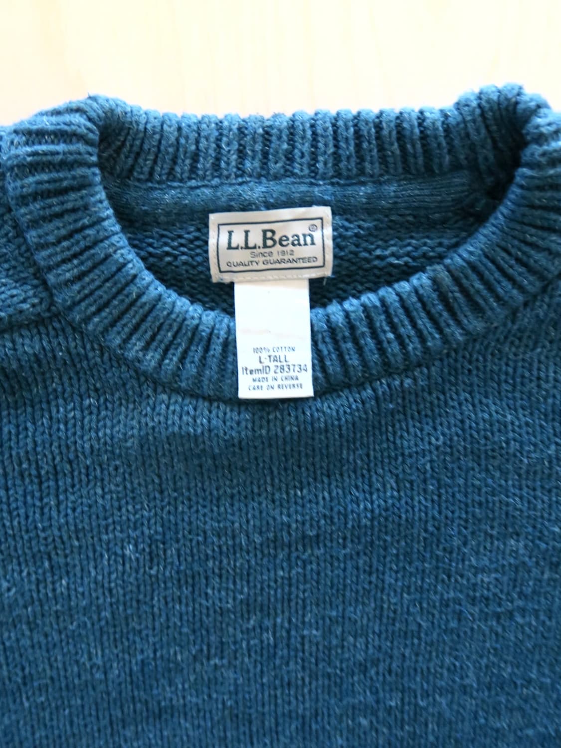 LLbean 라운드 니트 블루 (레어컬러) L 상품이미지9