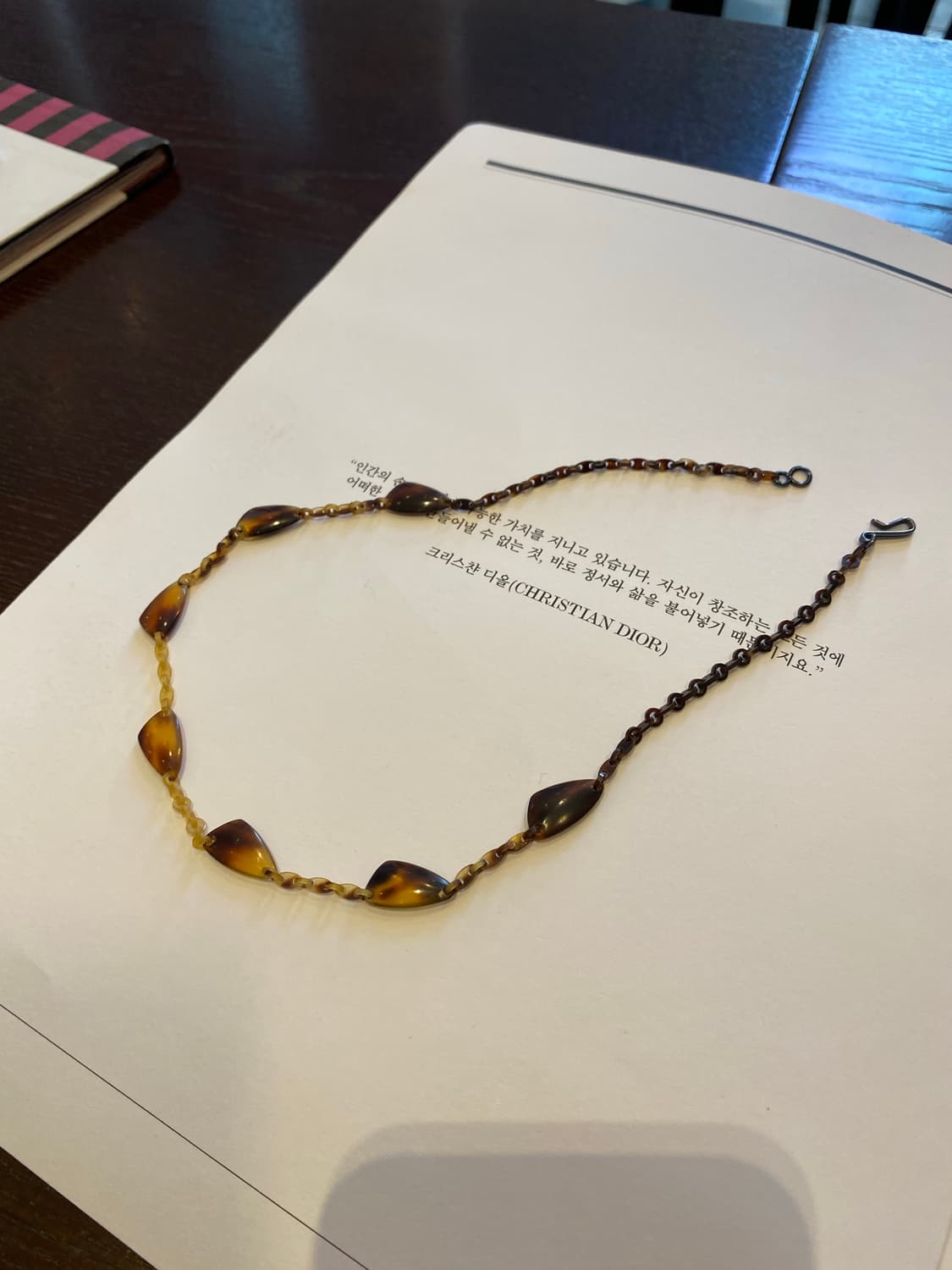 브라운 호피 호마이카 일본 빈티지 목걸이 주얼리  상품이미지7