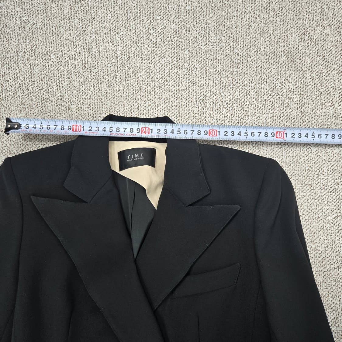 0187타임 실크견 블랙 금장 버튼 더블 브레스트 자켓 66 상품이미지6