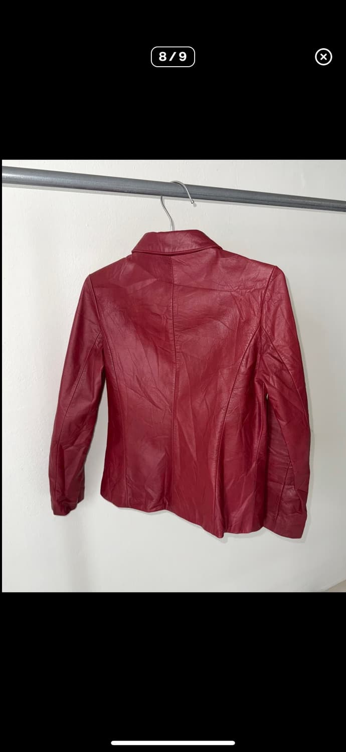 빈티지 레드 레더 자켓  상품이미지8