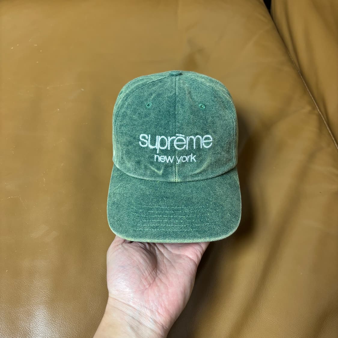 슈프림 6패널 볼캡 모자 스톤 워시드 그린 상품이미지2