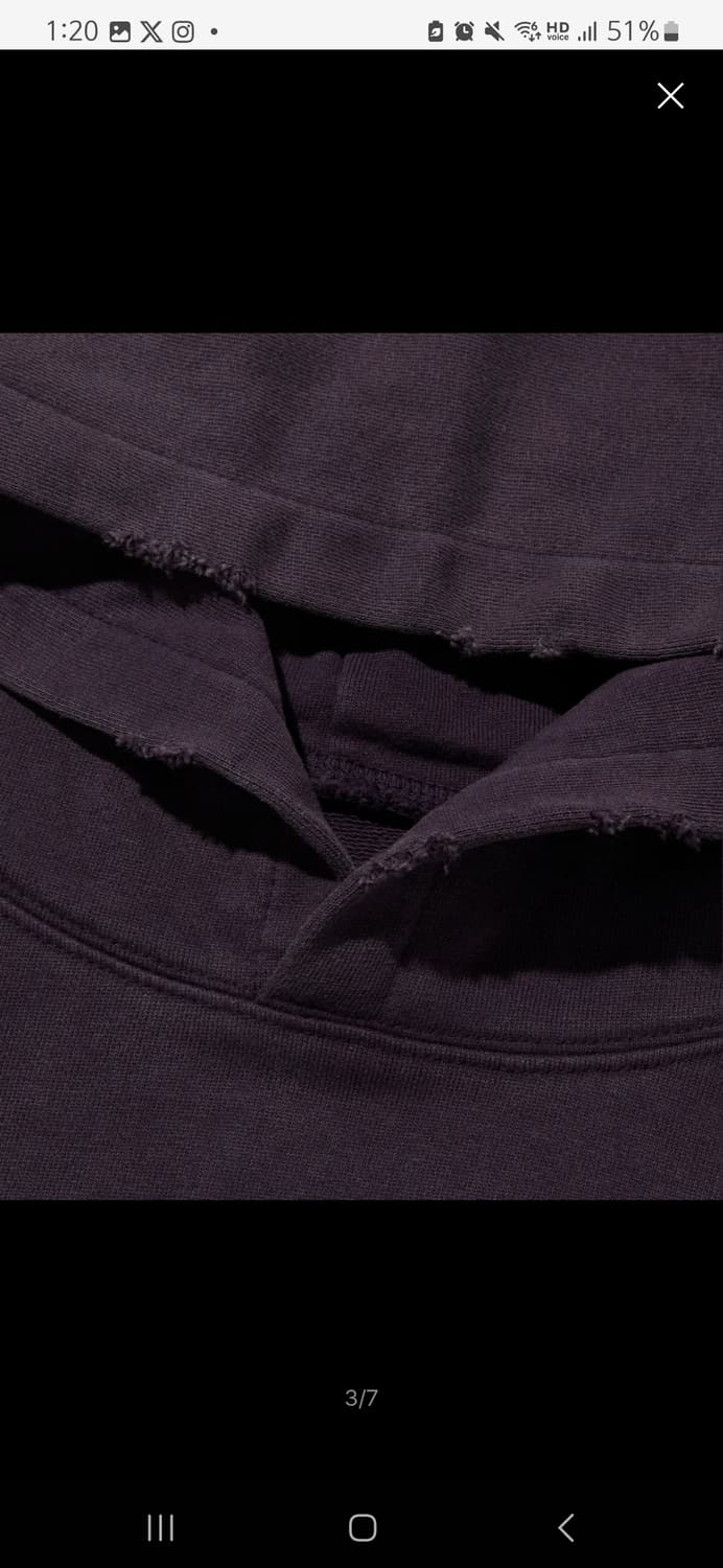 스웨이드 후드티 CROSS HOODIE PUPLE 상품이미지3