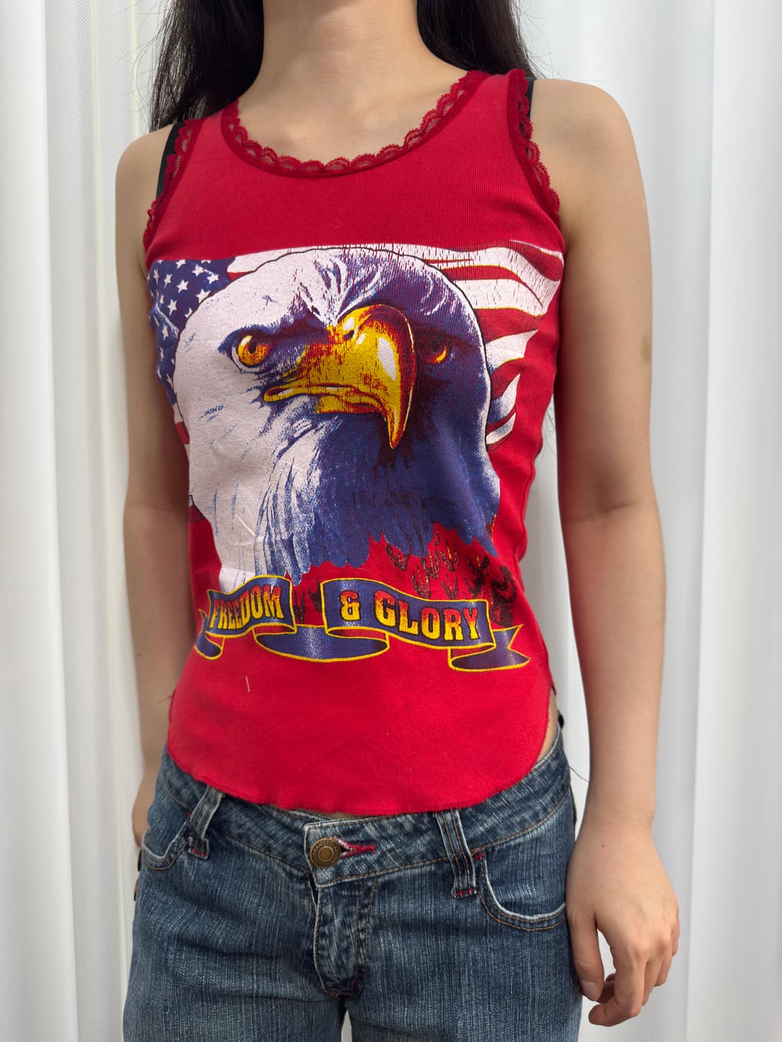 vence red printing sleeveless 상품이미지2