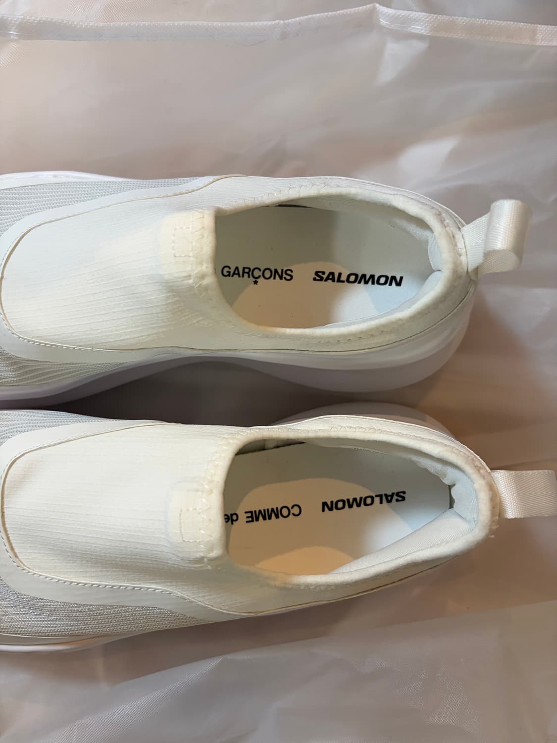 살로몬 꼼데가르송 슬립온 플랫폼 화이트 280 새상품 상품이미지3