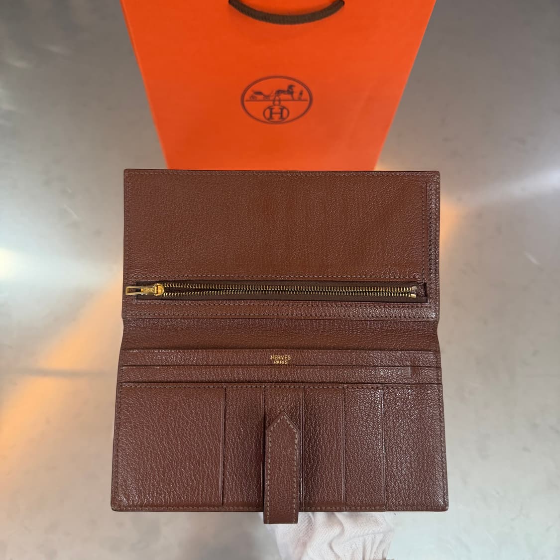 [리오브] 에르메스 베안 스위프트 금장 고트스킨 장지갑 상품이미지4