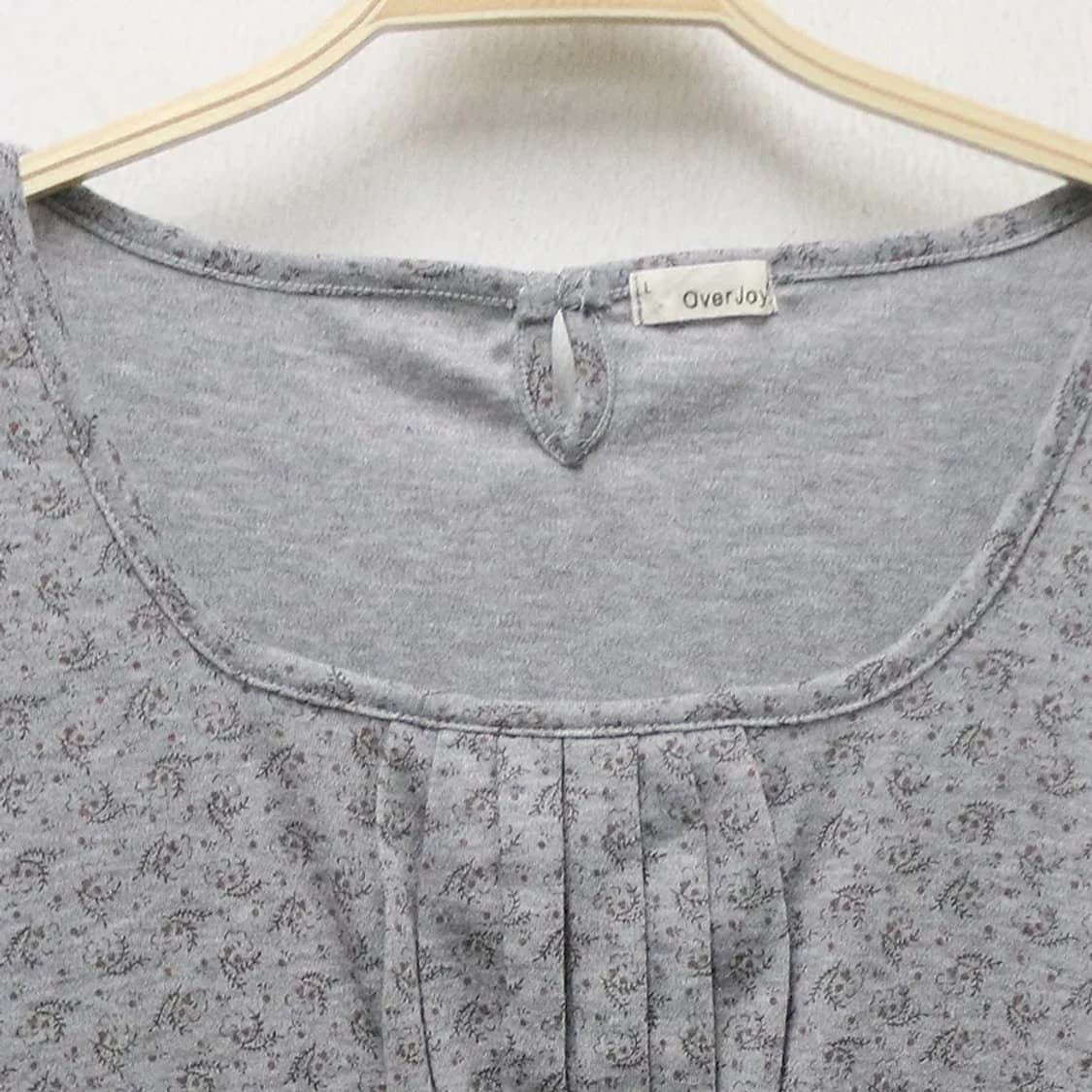 OVERJOY 오네갸루 플라워 스퀘어넥 셔링 티셔츠 63493 상품이미지3