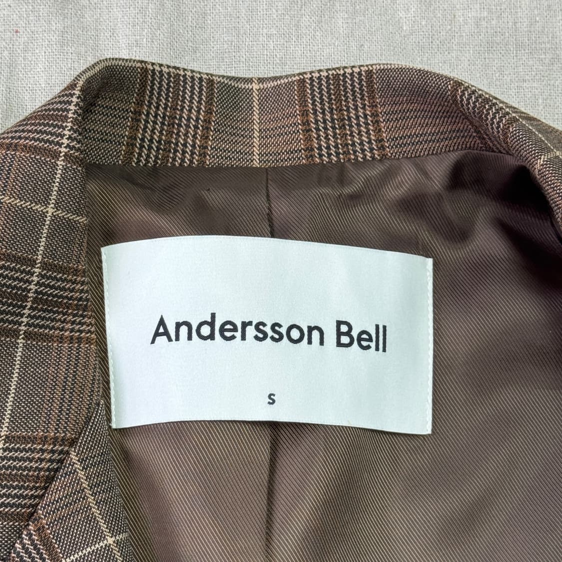 앤더슨벨 아테네 체크 더블 자켓 블레이저 S 상품이미지5