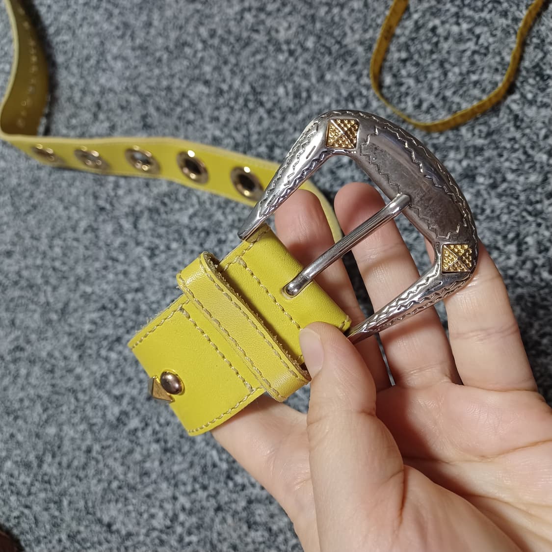 시스템 system  금장 벨트 옐로우 우먼 상품이미지2