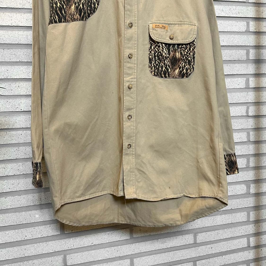 USA VINTAGE 웨스턴 셔츠 지브라 패턴 패치워크 디테일 베이지 상품이미지5