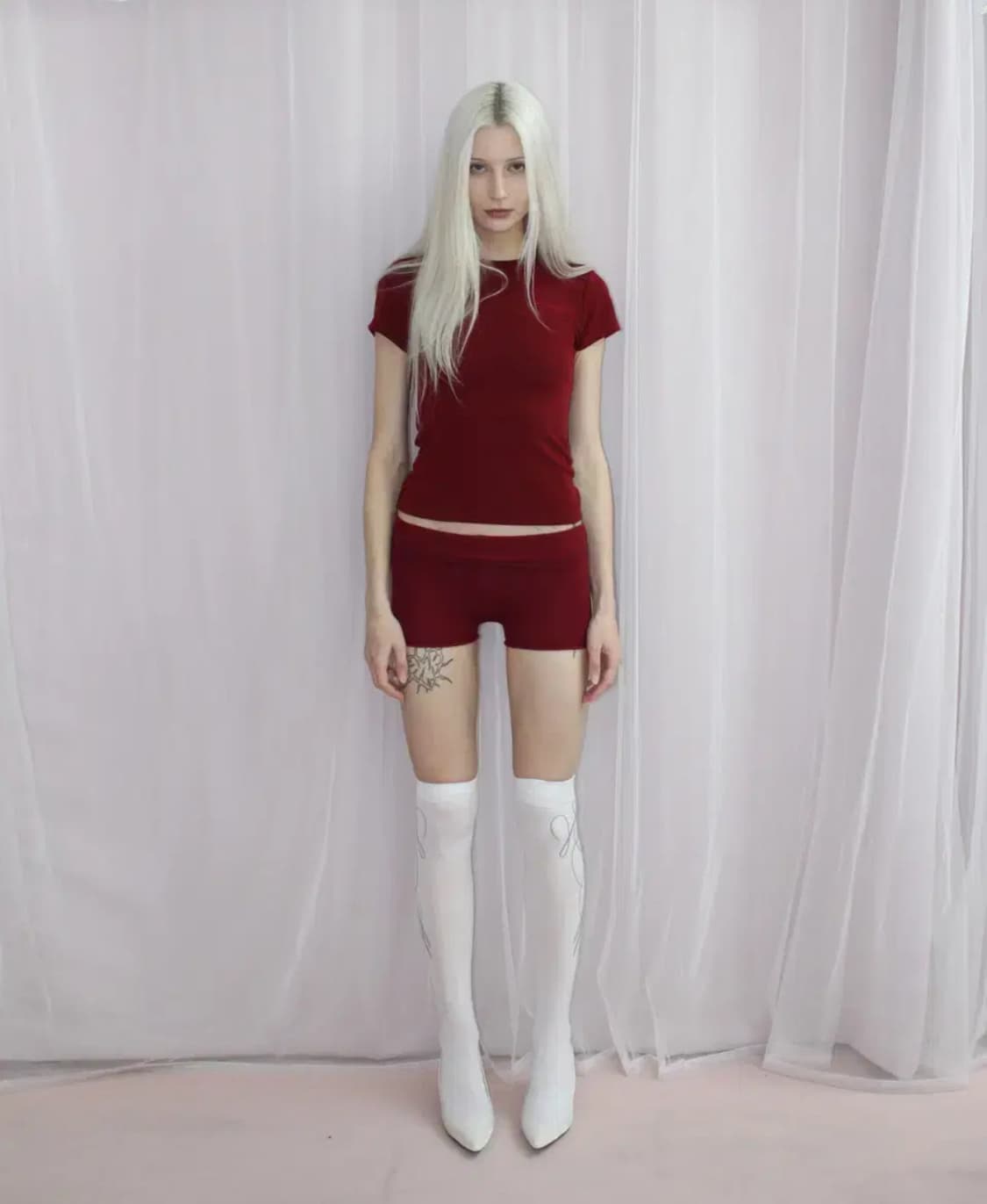 본네 bonnae 반팔 레드 m 상품이미지1