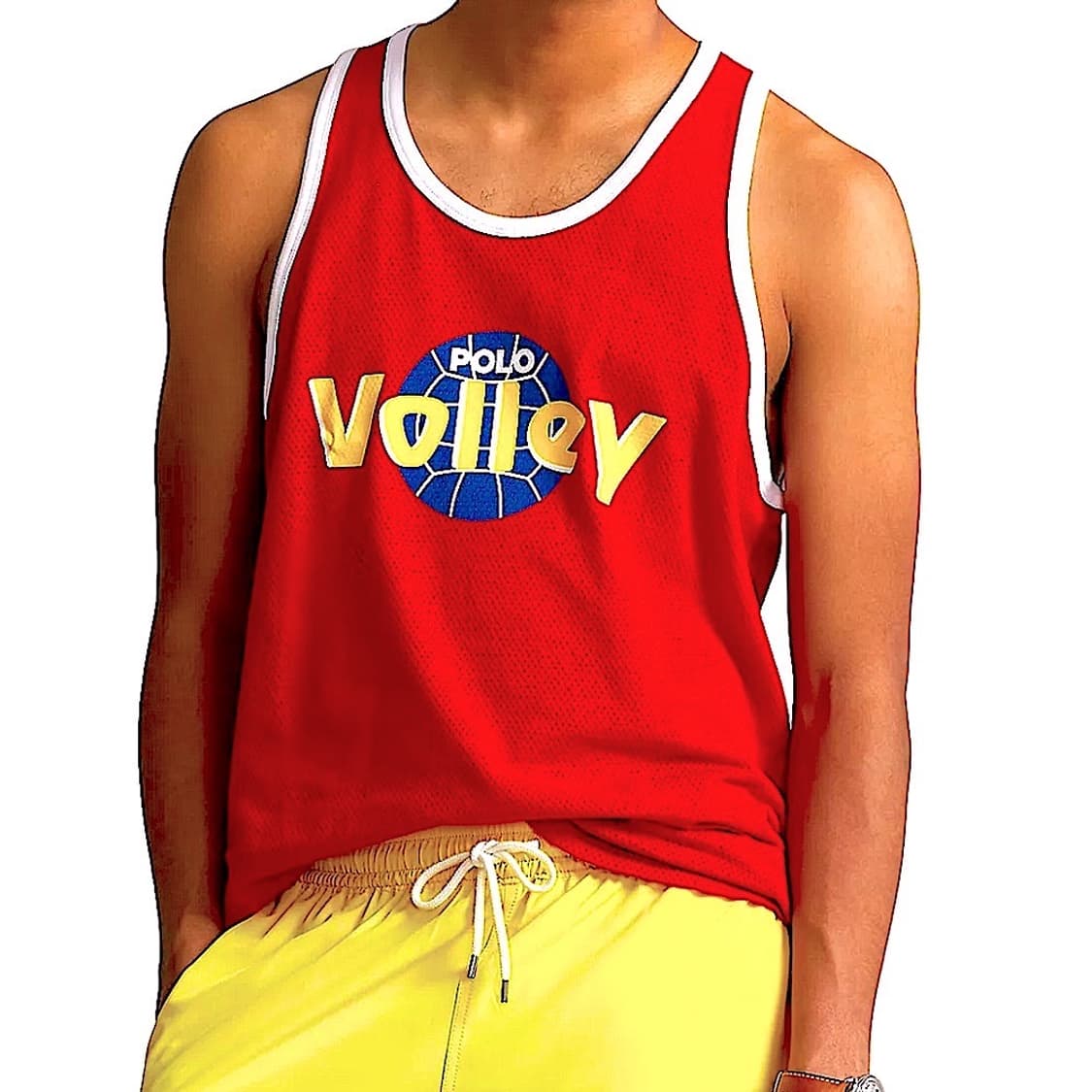 Polo 세븐틴 도겸 원우 폴로 와플 니트 메쉬 발리 탱크탑 상품이미지4