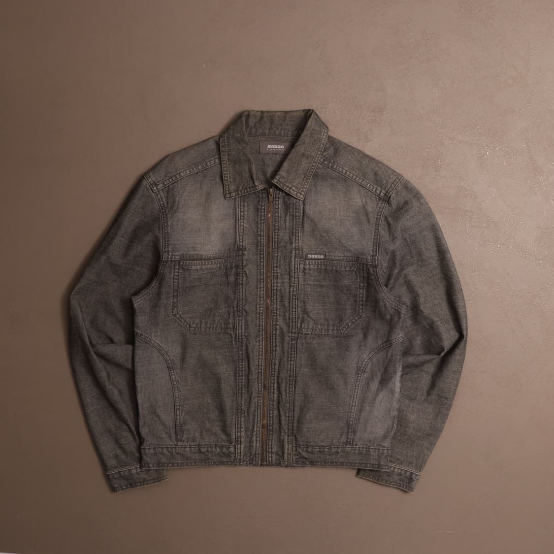 빈티지 USA 워싱 흑청 데님 집업 자켓 A1685 상품이미지1