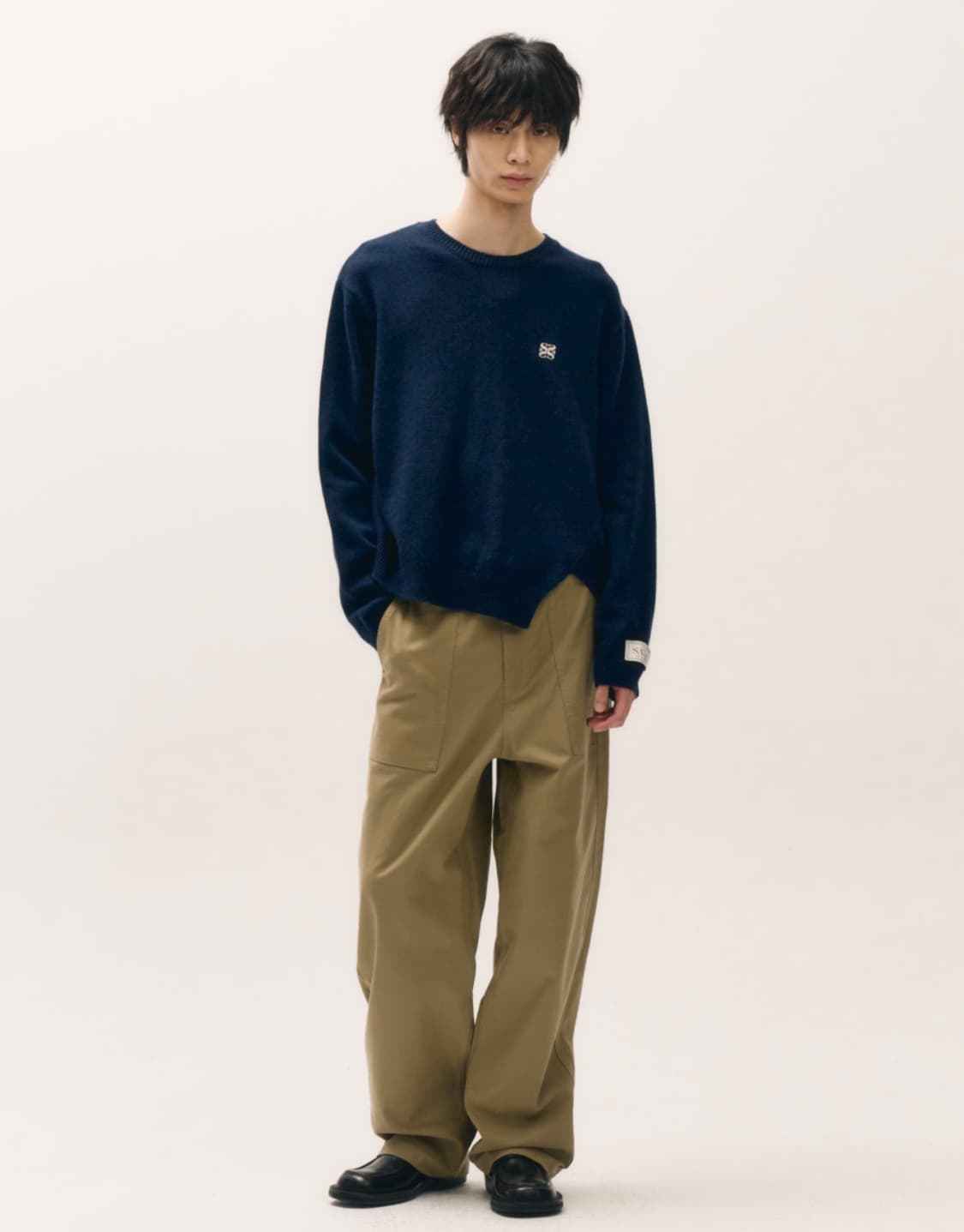 [새상품] 세터 더블린 언발란스 캐시미어 블렌드 니트 네이비 상품이미지10