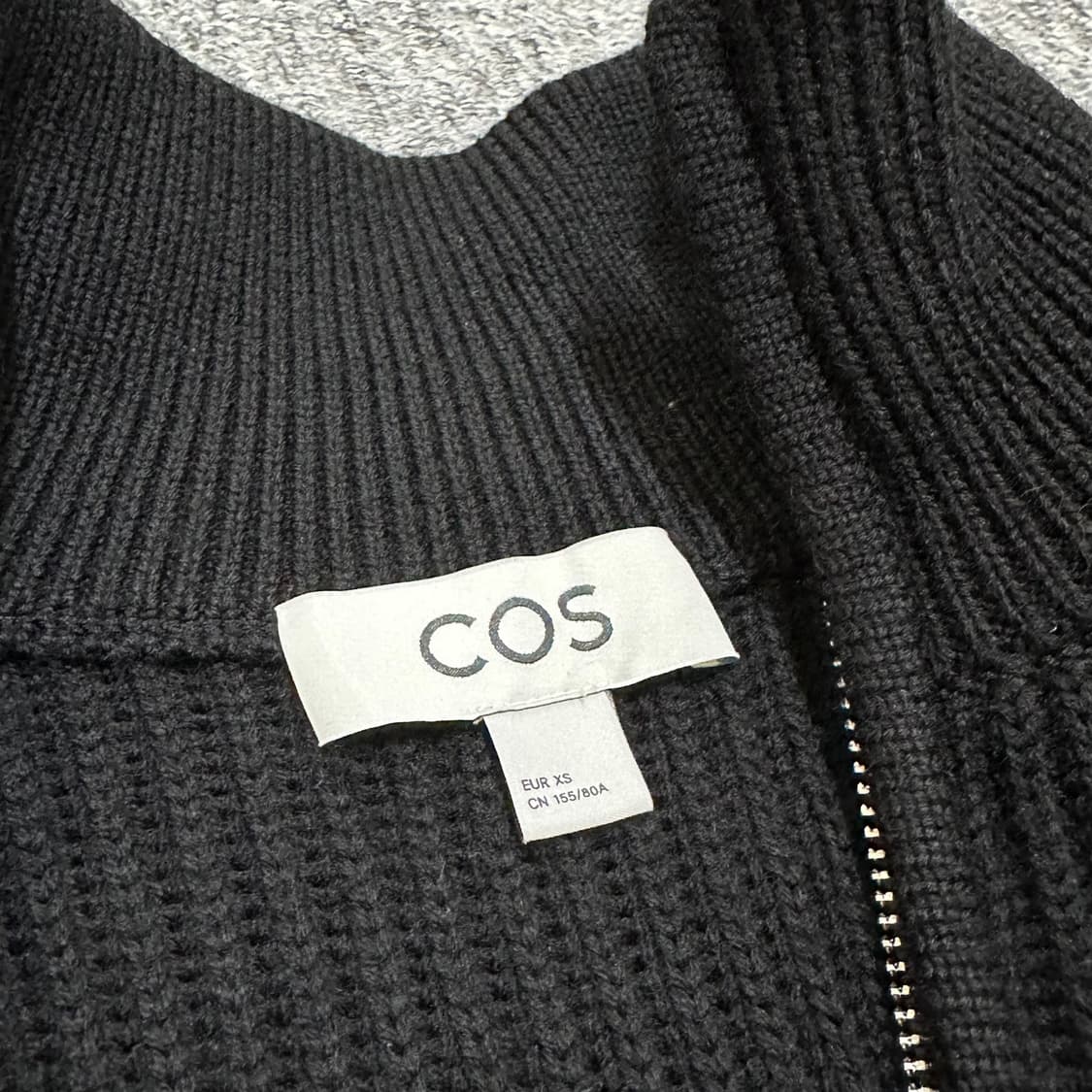 Cos 코스 리브드 울 보머 재킷 블랙 상품이미지8