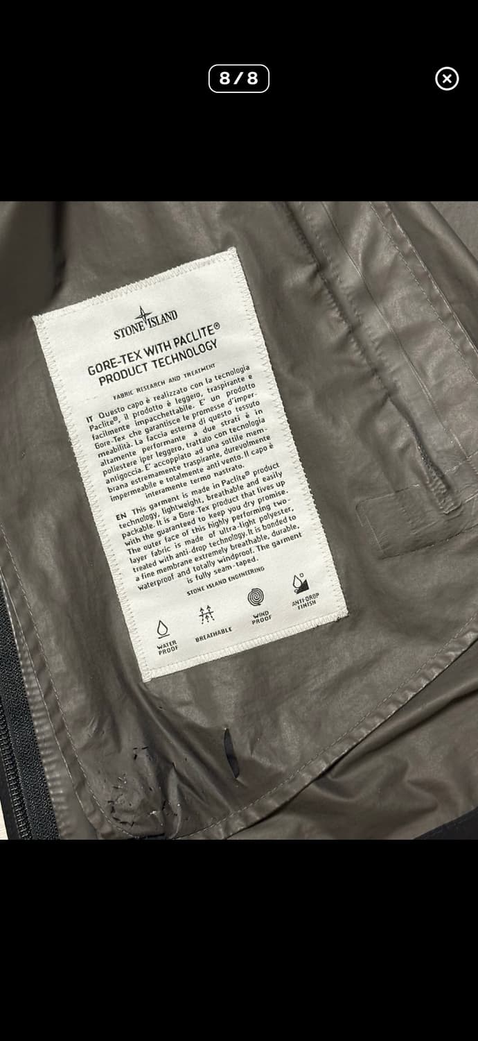 스톤 아일랜드 20ss 고어텍스 바람막이 팝니다 상품이미지8