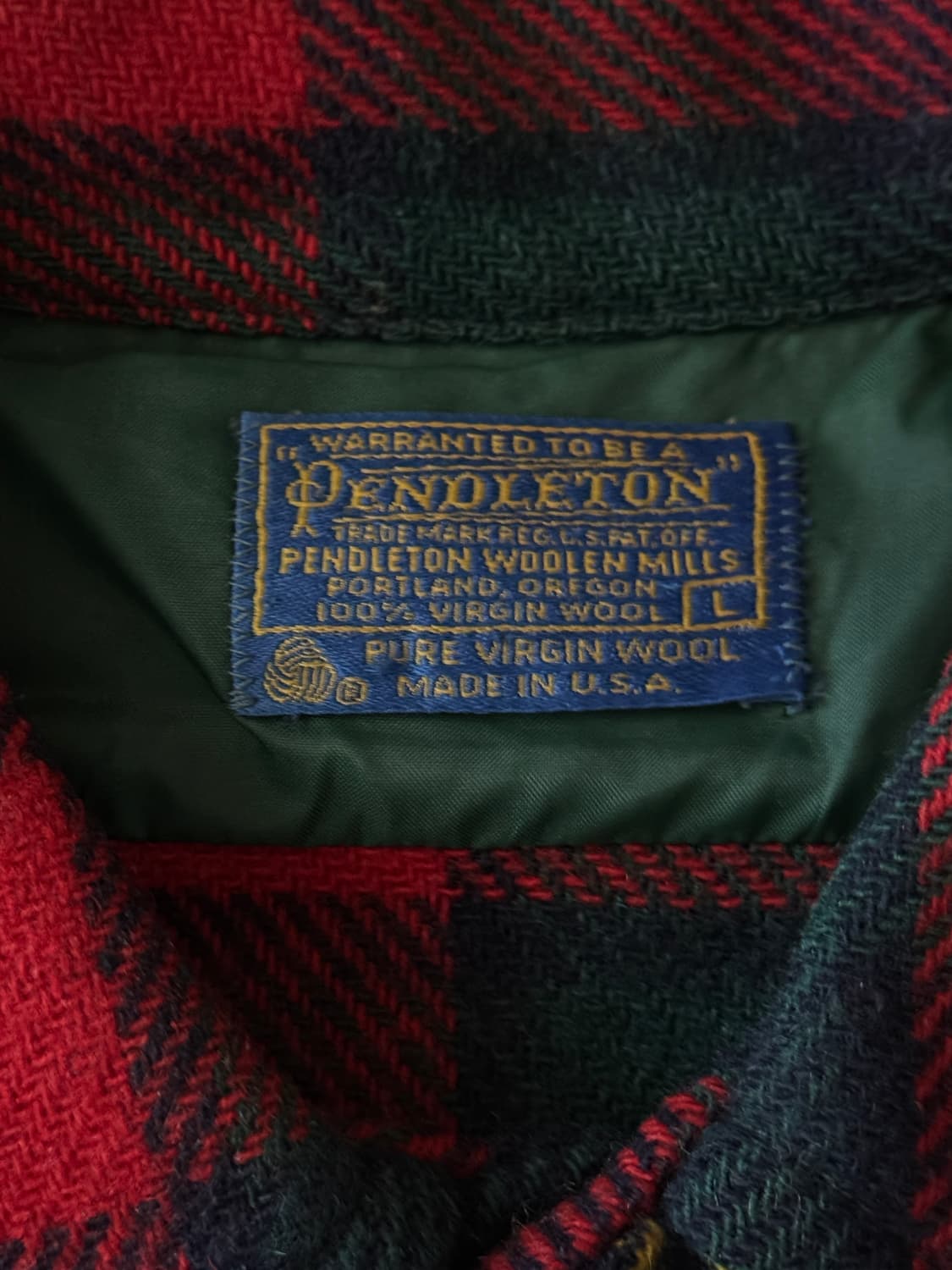 60s 70s Pendleton 퓨어 버진 울 플란넬 체크 셔츠 상품이미지9