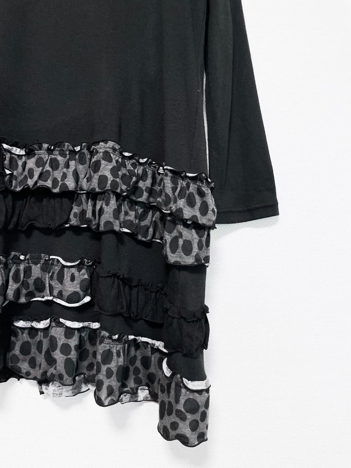 Frill Point Long Sleeve - Black 상품이미지7