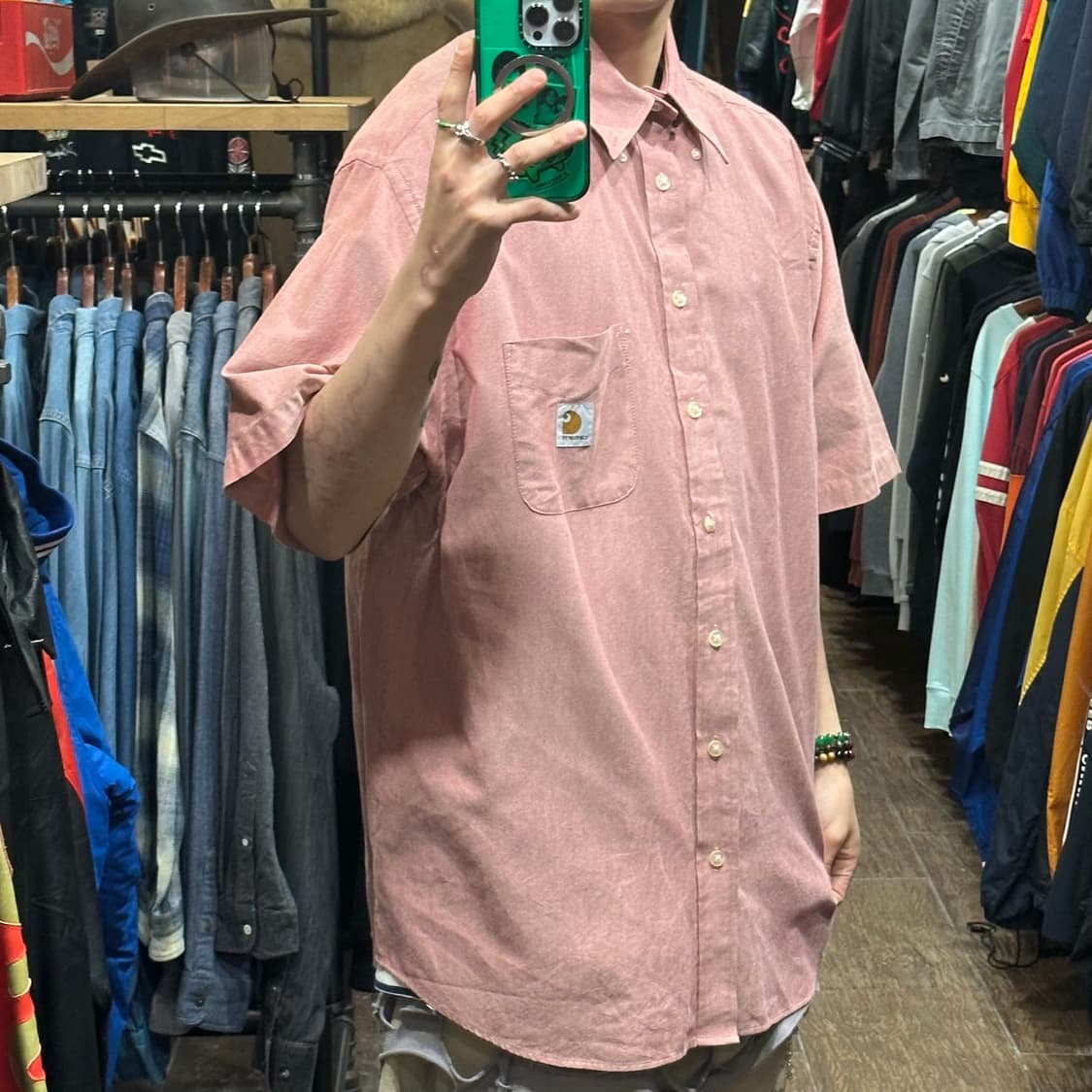 [HI] 칼하트 반팔셔츠 핑크 상품이미지4