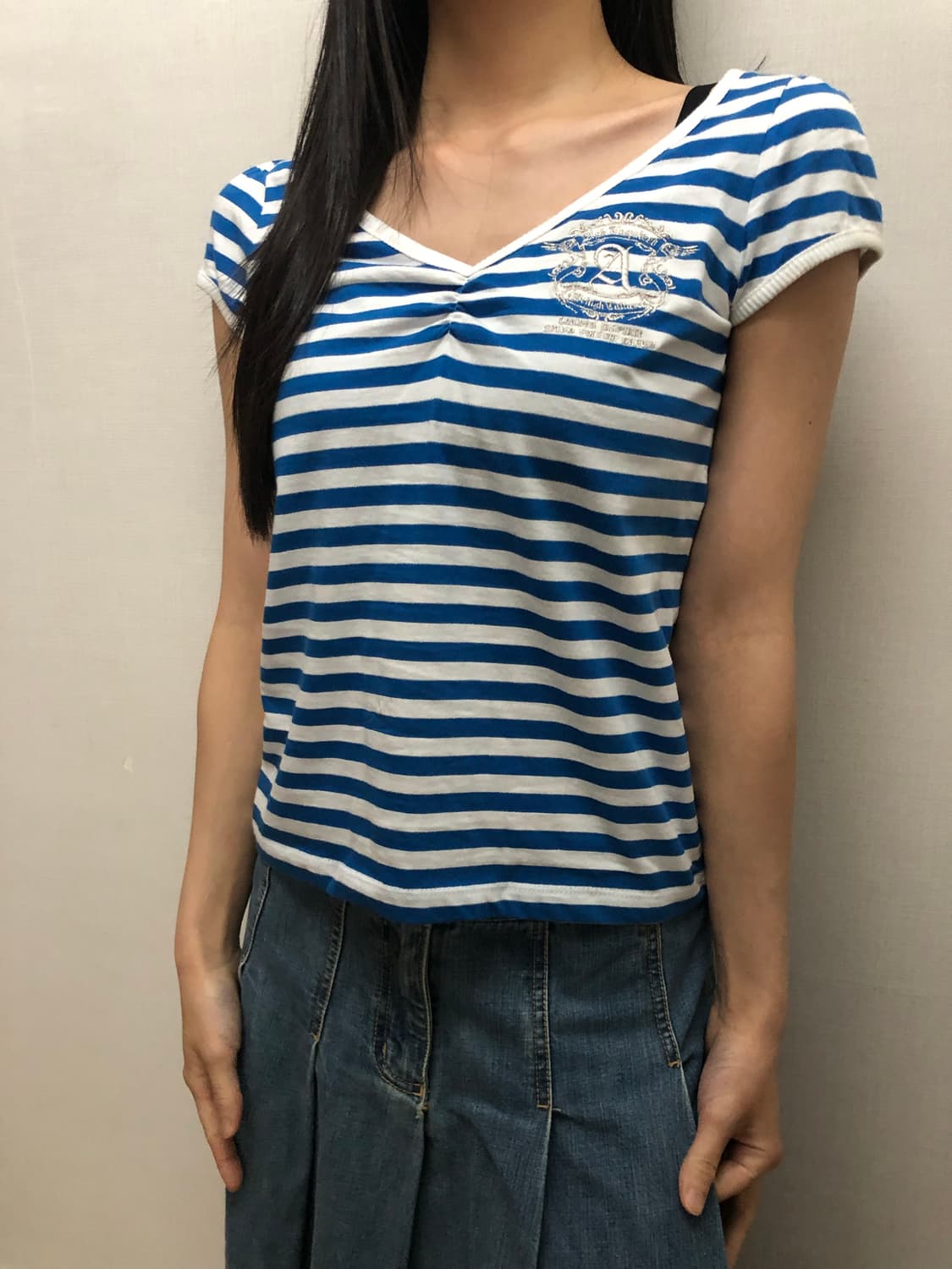 빈티지 블루 스트라이프 티셔츠 상품이미지5