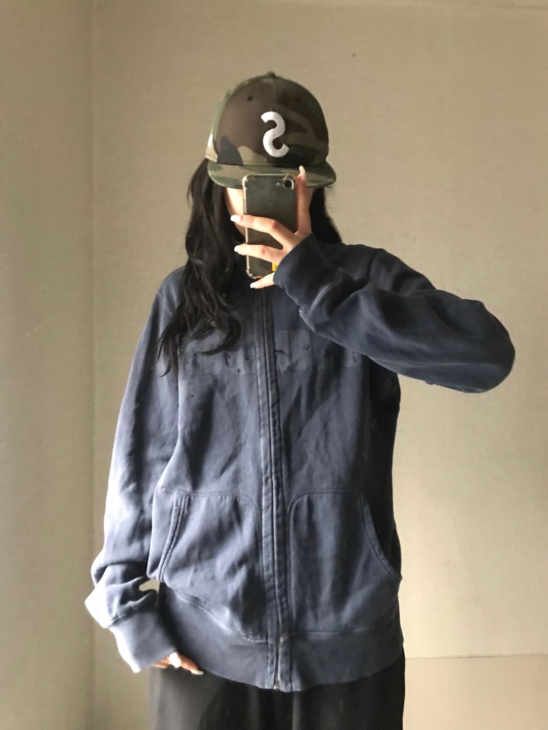 디젤 네이비 빅로고 집업 상품이미지2