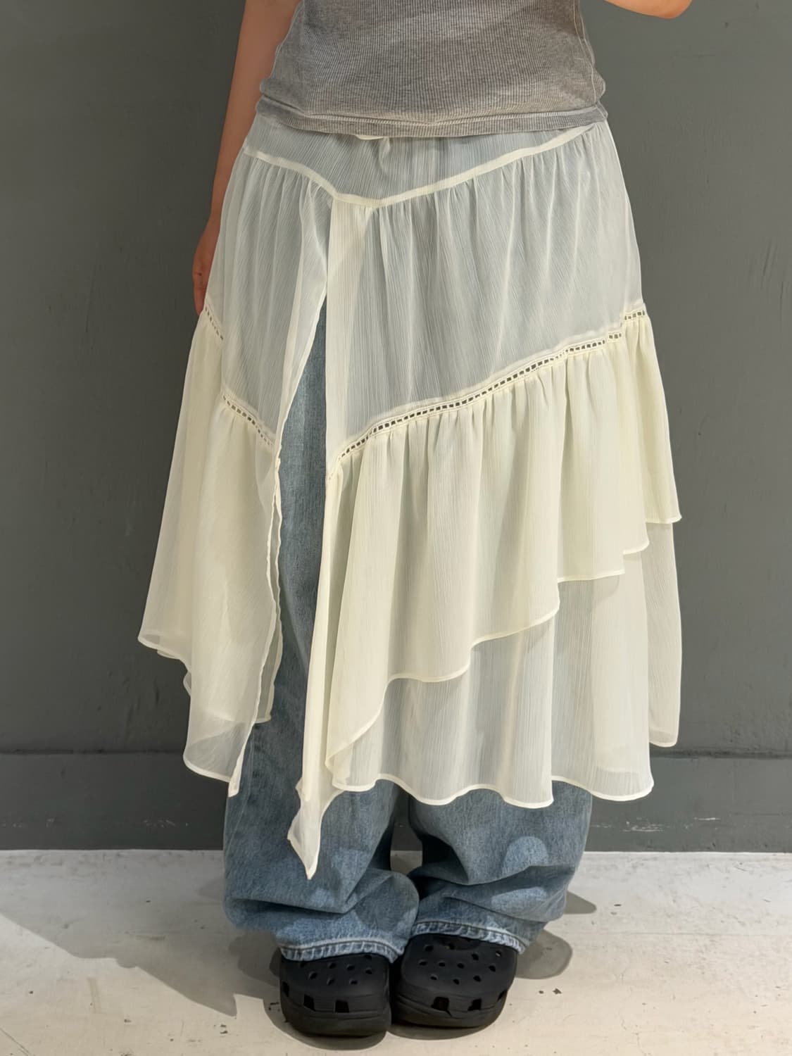 Fairy sheer layered ruffle skirt 상품이미지1