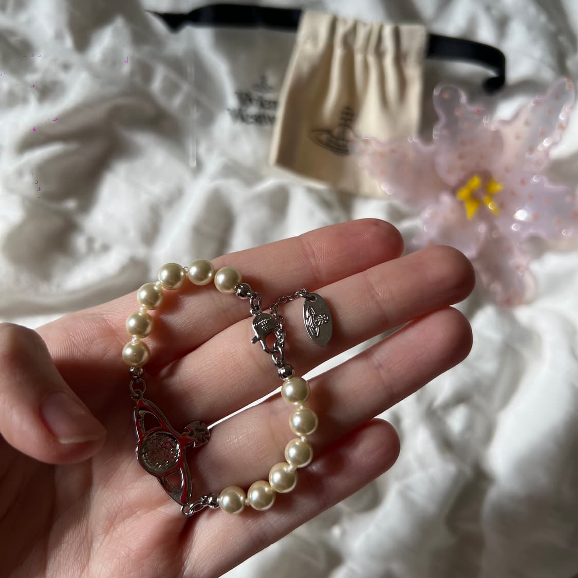 비비안웨스트우드 미니 바스릴리프 진주 팔찌 상품이미지6
