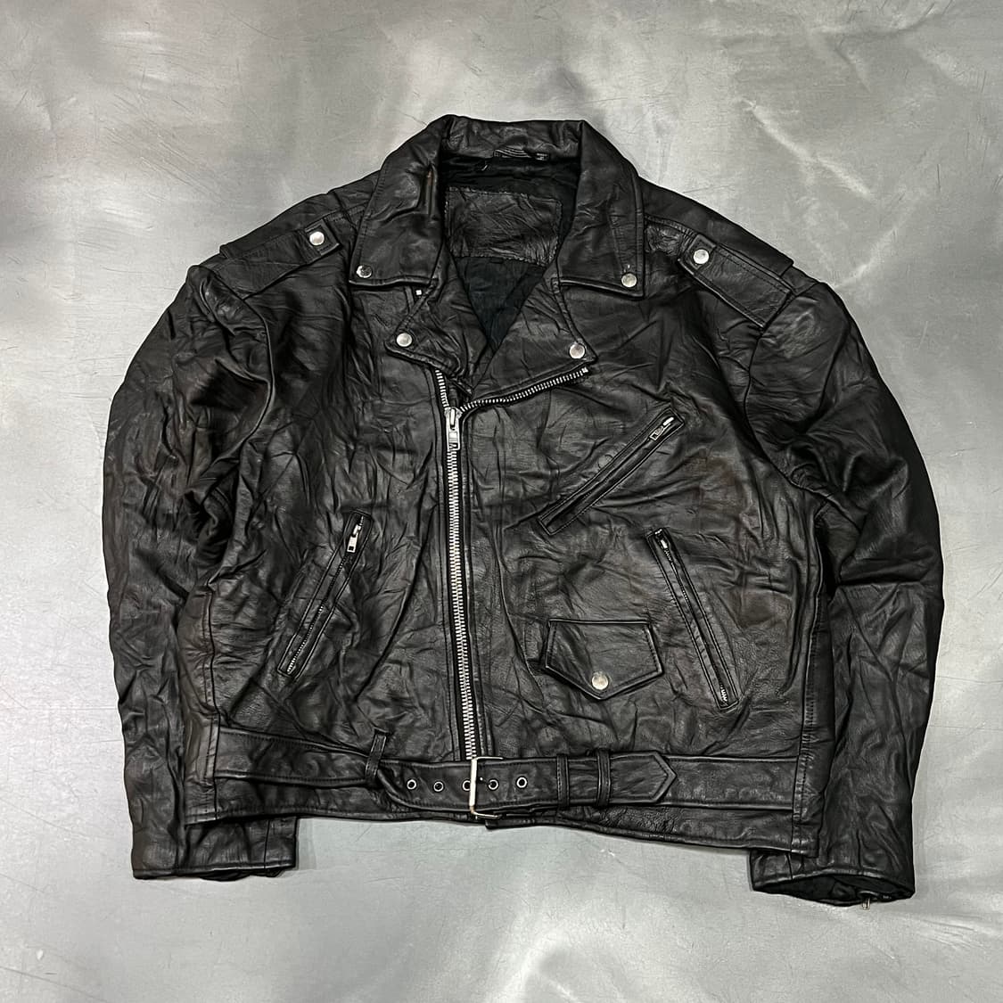  빈티지 레더 더블 라이더 자켓 y14992 상품이미지1