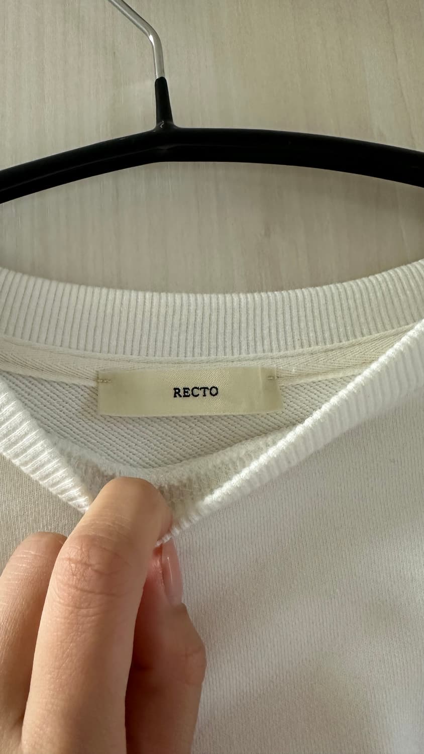 렉토 LLEGE 크롭 맨투맨 화이트 상품이미지6