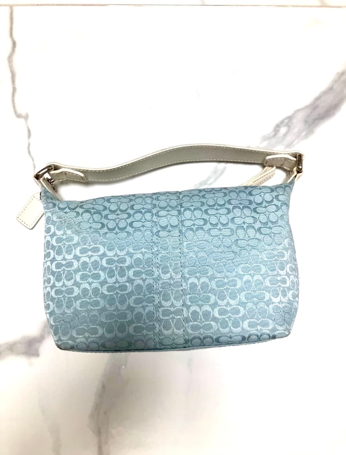 Y2K  코치 베이비 블루 하늘색 미니 포셰트 백 모노그램 상품이미지1