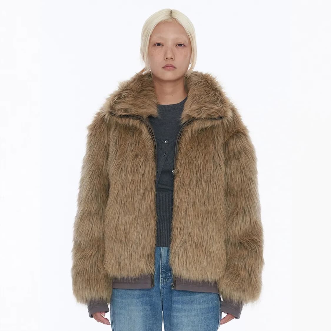 웰빙익스프레스 브라운 퍼자켓 상품이미지1