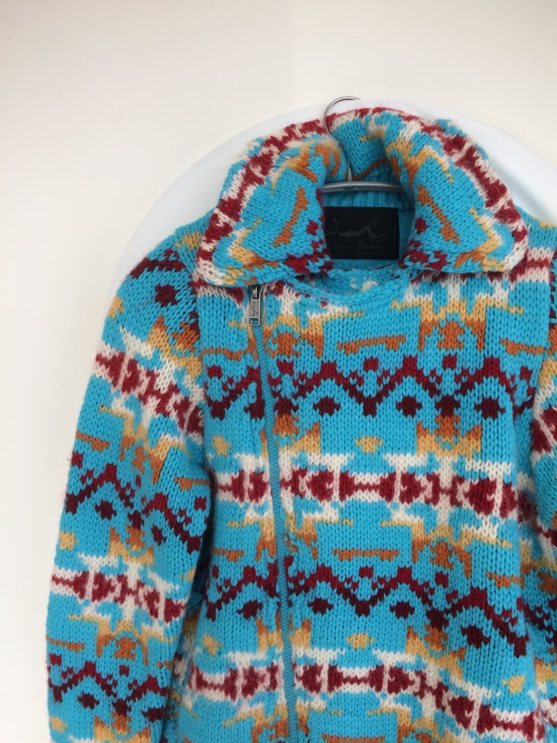 히스테릭 글래머 니트 라이더 자켓 패턴 짜임 니트 집업 상품이미지3