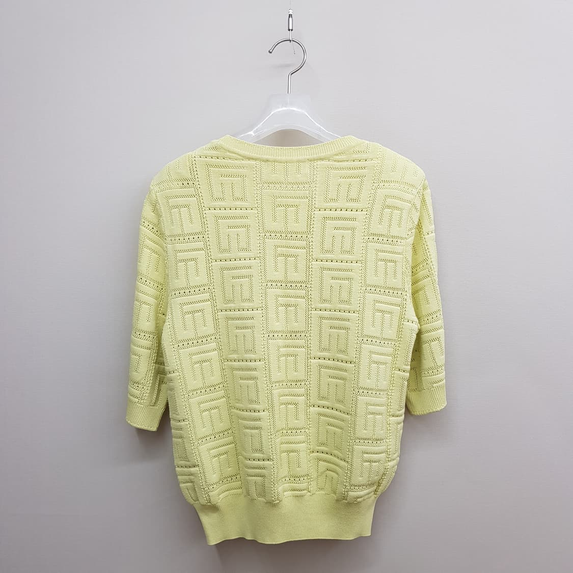 미샤(MICHAA) 2023 패턴 니트 반팔 탑 M사이즈 상품이미지4