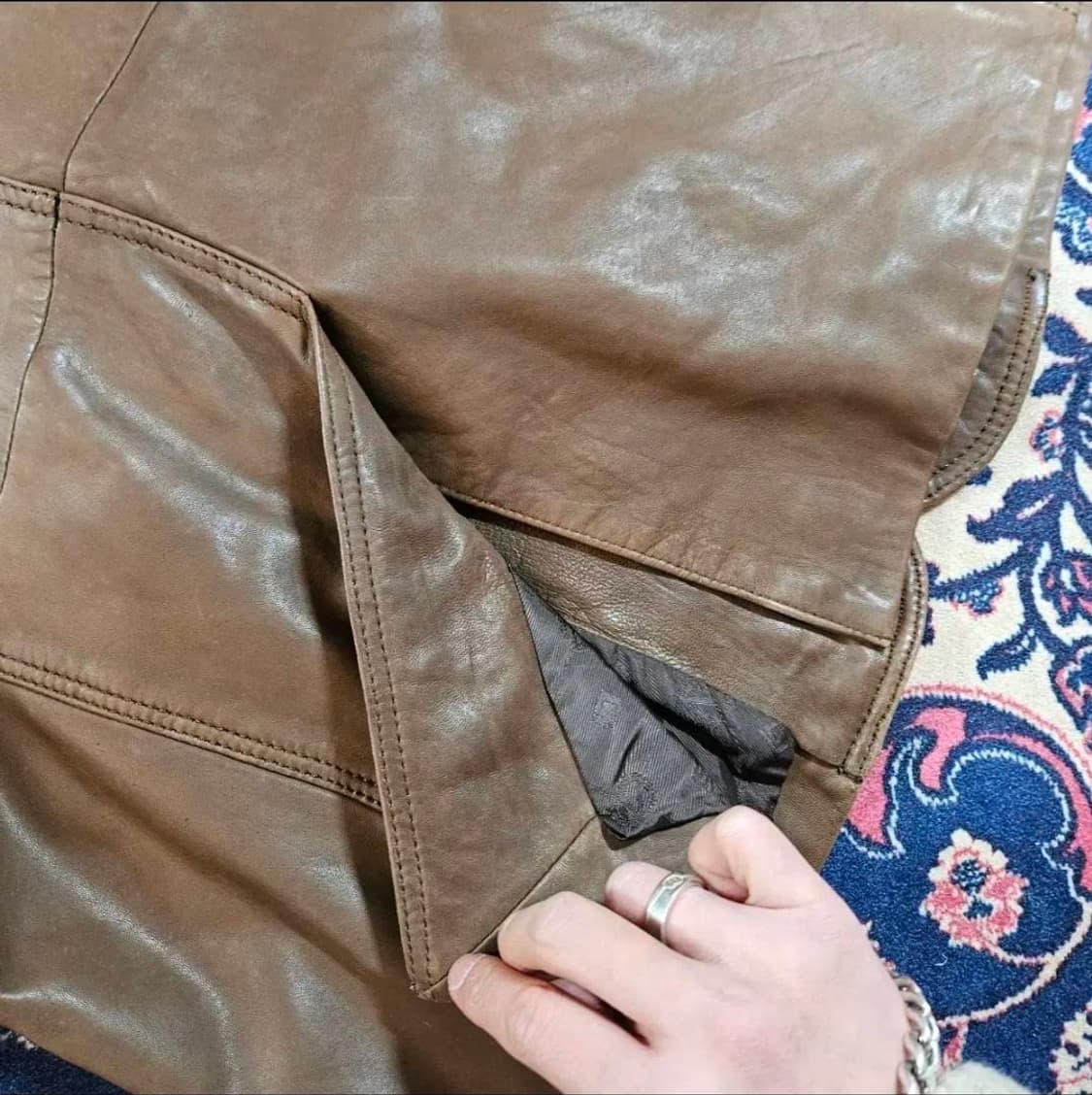 베르사체(VERSACE) 램스킨 클래식 노치드 라펠 카라넥 자켓 52 상품이미지4