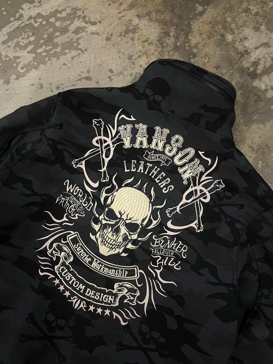 밴슨 카모 스컬자수 기모집업 XL 상품이미지2