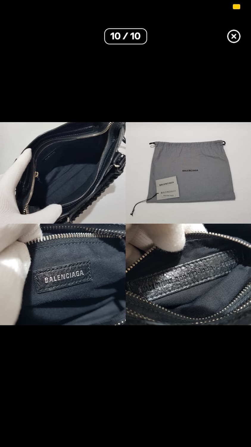 발렌시아가 모터백 미니 은장 블랙 상품이미지5