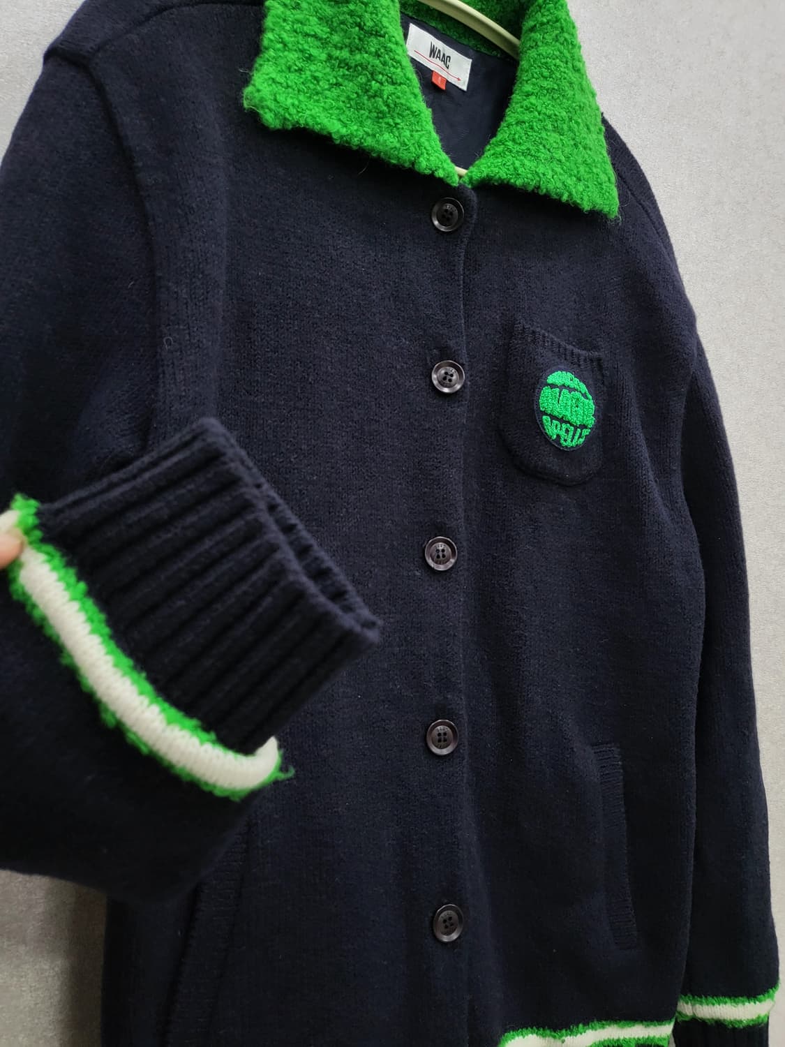 왁 WAAC 배색 니트 방풍 자켓 상품이미지2