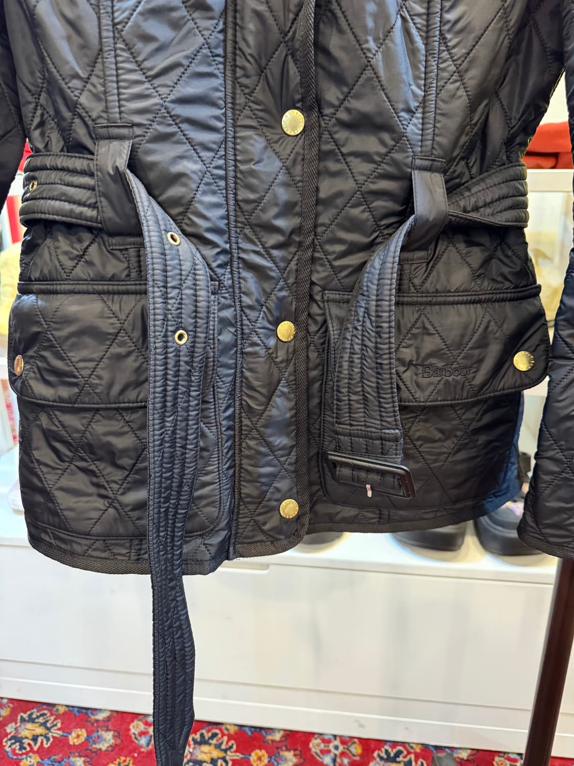 바버 인터내셔널 블랙 폴라 퀼트 자켓 UK10 size 상품이미지6